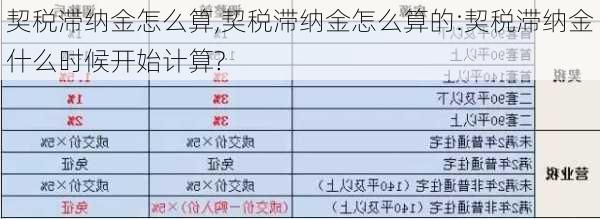 契税滞纳金怎么算,契税滞纳金怎么算的:契税滞纳金什么时候开始计算?