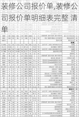 装修公司报价单,装修公司报价单明细表完整 清单