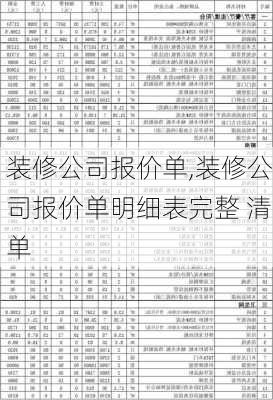 装修公司报价单,装修公司报价单明细表完整 清单