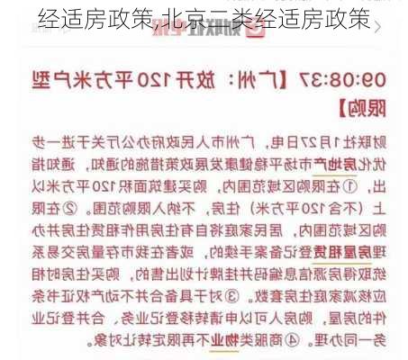 经适房政策,北京二类经适房政策