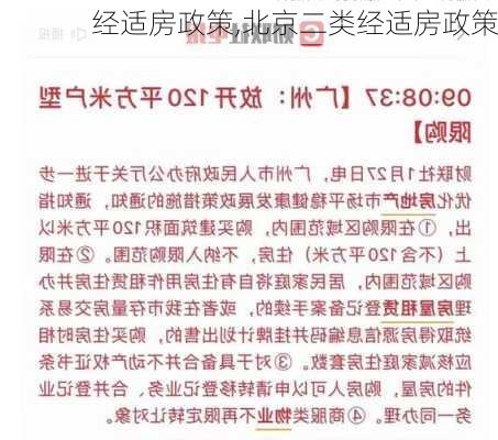 经适房政策,北京二类经适房政策