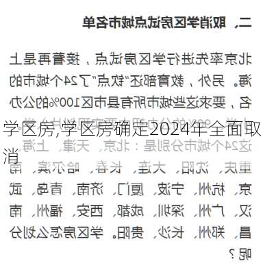 学区房,学区房确定2024年全面取消