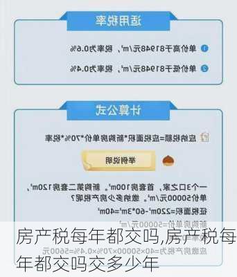 房产税每年都交吗,房产税每年都交吗交多少年