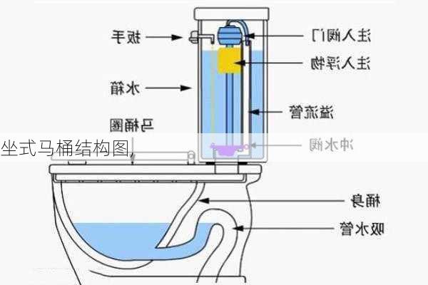 坐式马桶结构图,