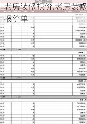 老房装修报价,老房装修报价单