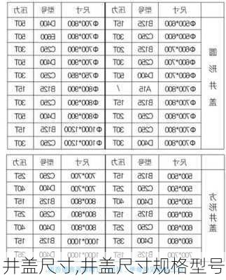 井盖尺寸,井盖尺寸规格型号