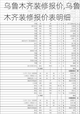 乌鲁木齐装修报价,乌鲁木齐装修报价表明细