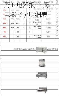 厨卫电器报价,厨卫电器报价明细表