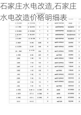 石家庄水电改造,石家庄水电改造价格明细表