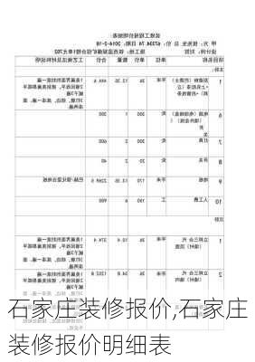 石家庄装修报价,石家庄装修报价明细表