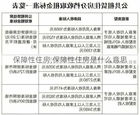 保障性住房,保障性住房是什么意思