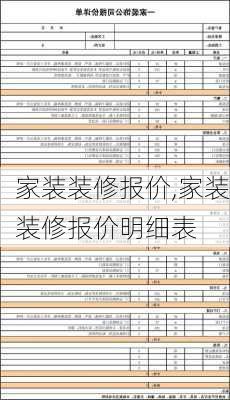 家装装修报价,家装装修报价明细表