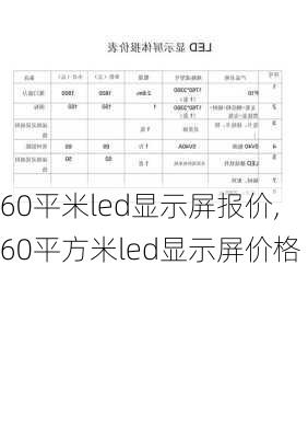 60平米led显示屏报价,60平方米led显示屏价格