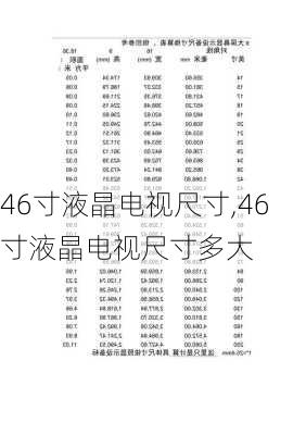 46寸液晶电视尺寸,46寸液晶电视尺寸多大