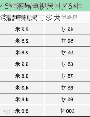 46寸液晶电视尺寸,46寸液晶电视尺寸多大