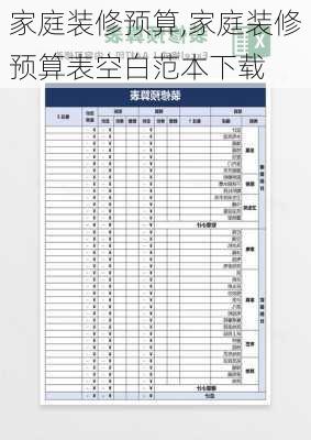 家庭装修预算,家庭装修预算表空白范本下载