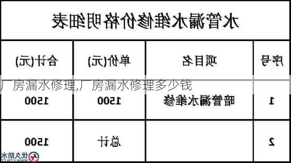 厂房漏水修理,厂房漏水修理多少钱