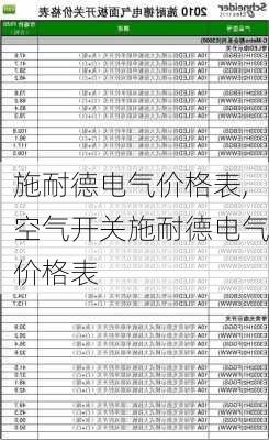 施耐德电气价格表,空气开关施耐德电气价格表