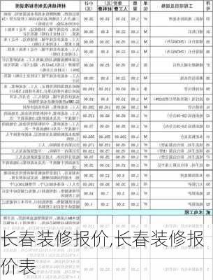 长春装修报价,长春装修报价表