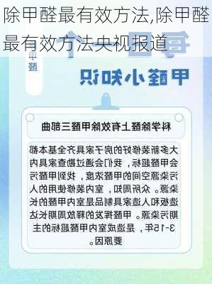 除甲醛最有效方法,除甲醛最有效方法央视报道